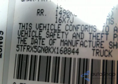 2019 Toyota Tacoma Sr из США, поврежденный, VIN 5TFRX5GN0KX160844